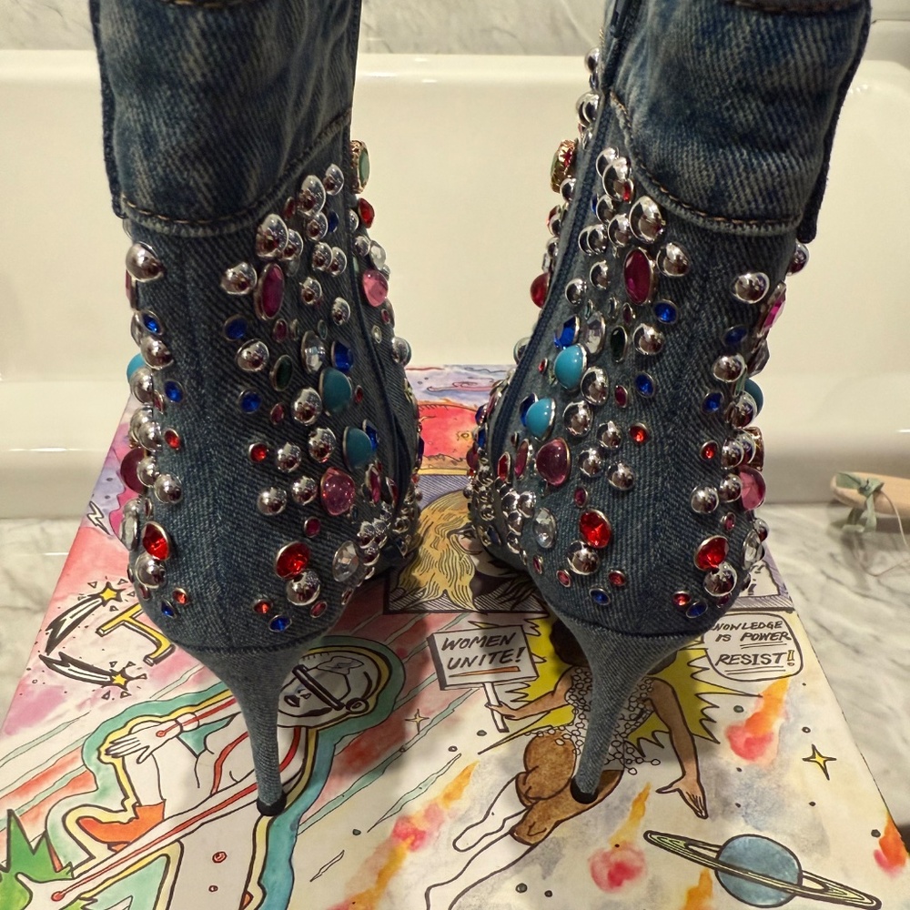Jeffrey Campbell Blue Denim Boots size 9 NWT - Picture 6 of 10